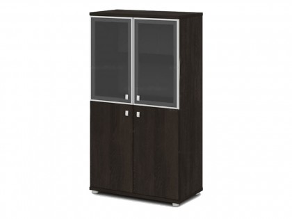 Мебель для офиса VASANTA Шкаф со стеклом в алюминиевом профиле V-666